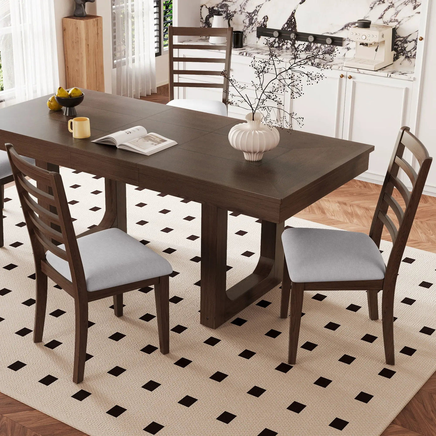 Upholstered Armless Chairs With High Ladder Back by Unique Piece Furniture