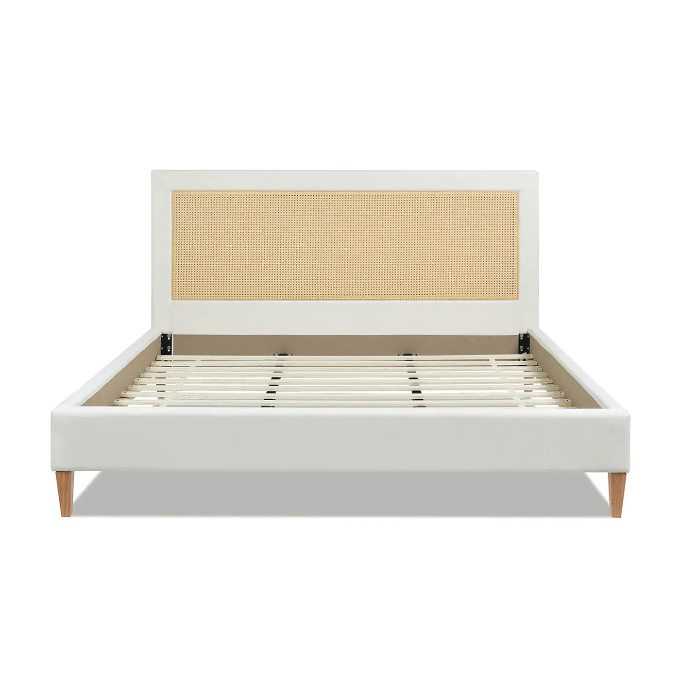 Haley - Upholstered Cane Back Platform Bed by HouseOfZazla