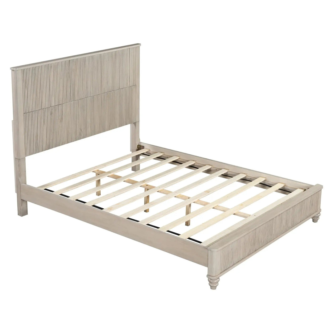Platform Bed Frame With Tall Headboard by HouseOfZazla