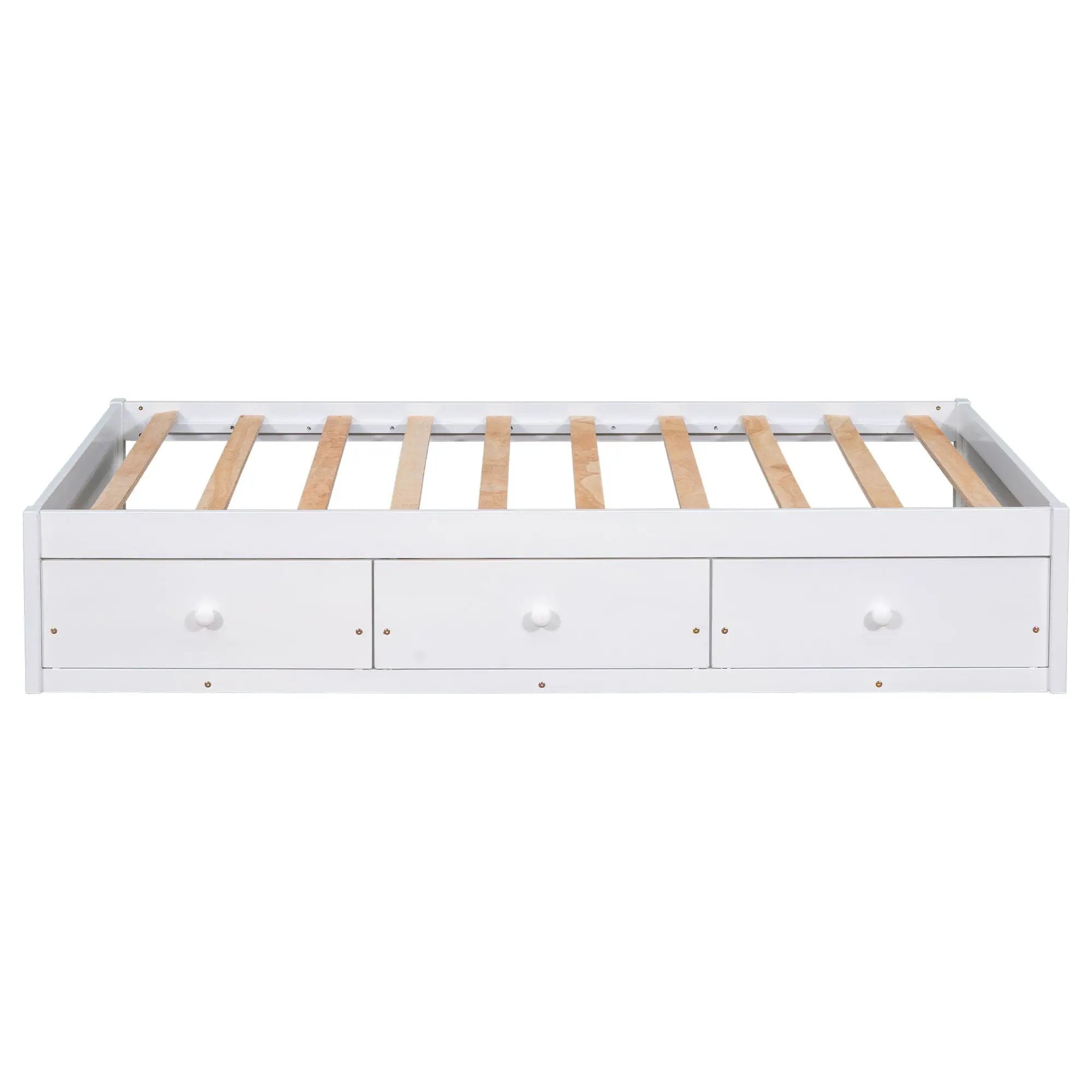 Twin Size Platform Storage Bed With 3 Drawers - White by Unique Piece Furniture