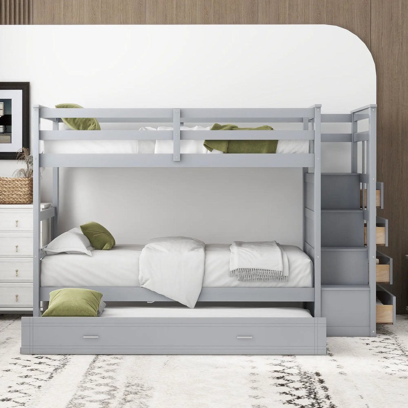 Bunk Bed With Trundle And Staircase by Unique Piece Furniture