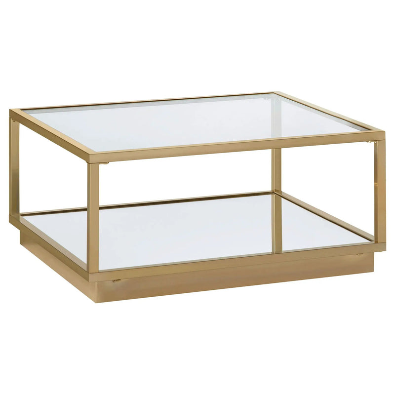 Renee 2-piece Square Coffee Table Set Rose Brass by Unique Piece Furniture