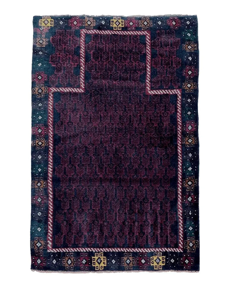 3 X 5 Vintage Handmade Tribal Wool Rug Baluchi Rug Afghan Rug Balouch Rug 3x4.7 by Jewel Rugs