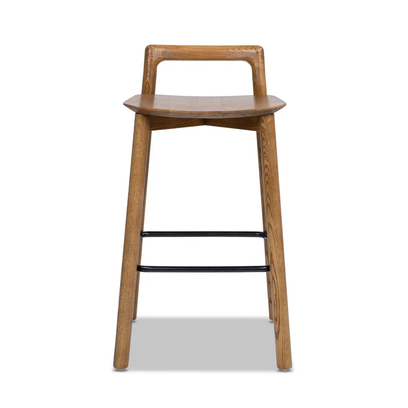 Sven - Modern Minimalist Low Back Counter Stool - Dark Brown Walnut by HouseOfZazla