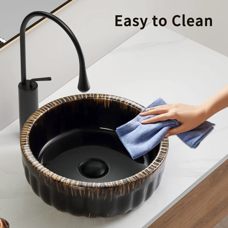 Vessel Sink, Above Counter Small Bowl - Black by HouseOfZazla
