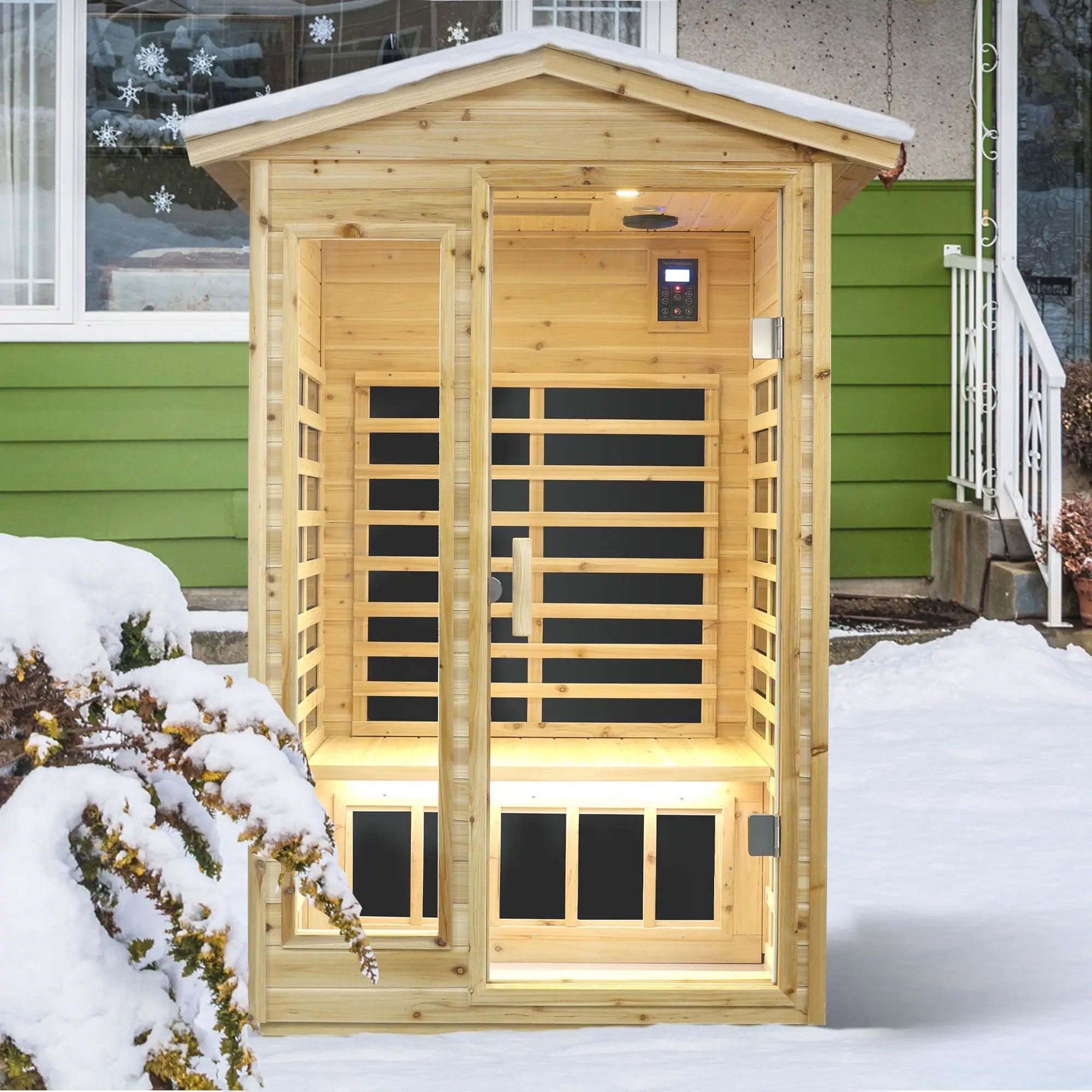Two Person Far Infrared Old Fir Outdoor Sauna Room by HouseOfZazla