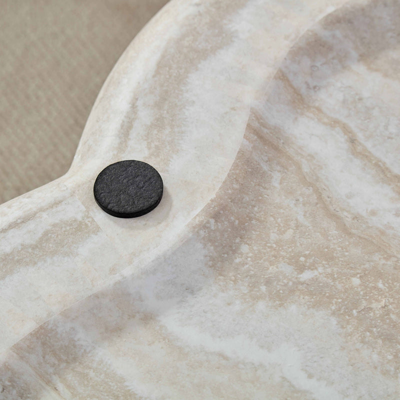 Clover Round Coffee Table With Open Storage - Marble by HouseOfZazla