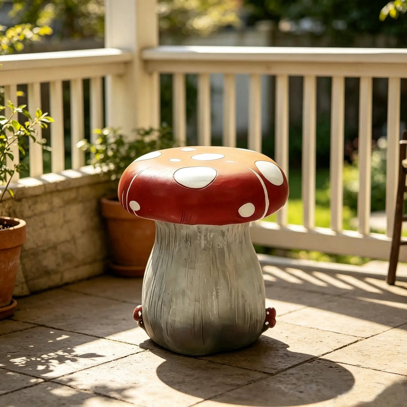 13.4" Oversized Mushroom Statue Stool by HouseOfZazla