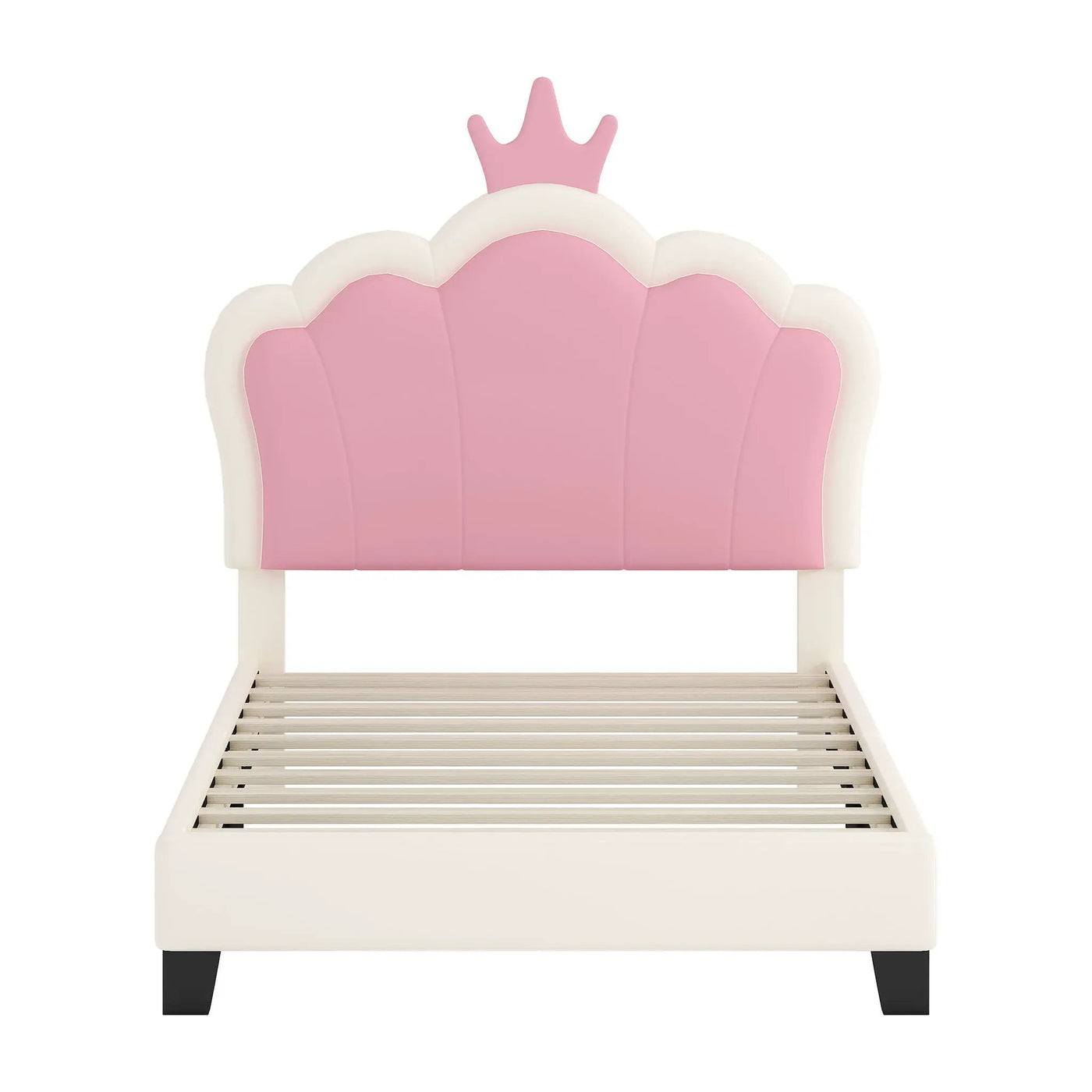 Upholstered Princess Platform Bed With Crown Headboard by HouseOfZazla