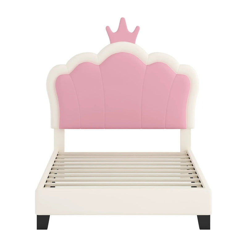 Upholstered Princess Platform Bed With Crown Headboard by HouseOfZazla