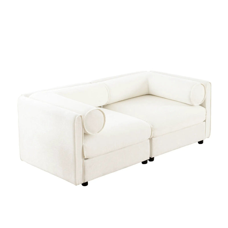 Stylish Sofa With Storage Seat And Cylindrical Backrest by Unique Piece Furniture