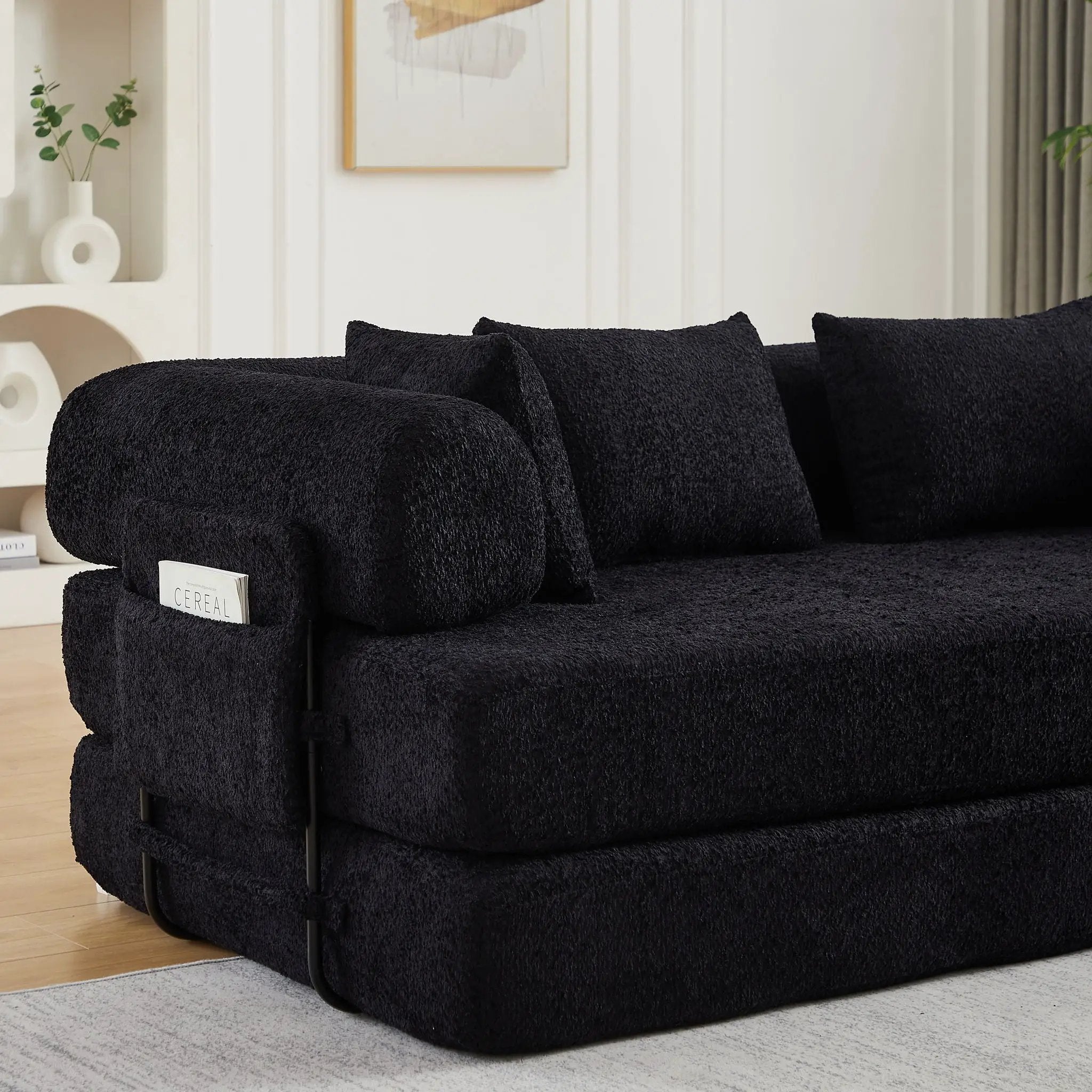 Convertible Sleeper Sofa Bed With Cylindrical Pillow by HouseOfZazla