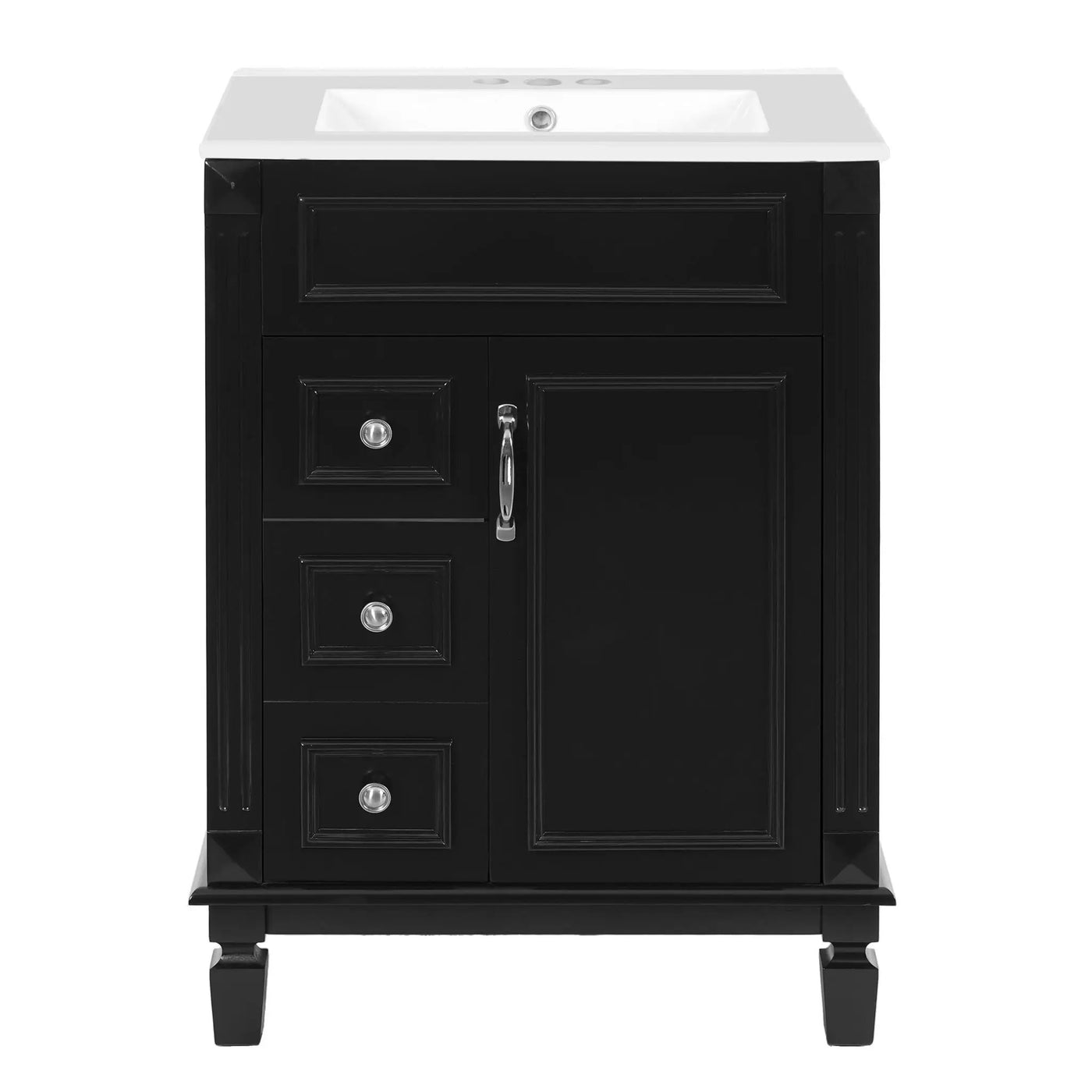 Bathroom Vanity With Sink, Compact Cabinet & 2 Drawers And Adjustable Shelf by Unique Piece Furniture