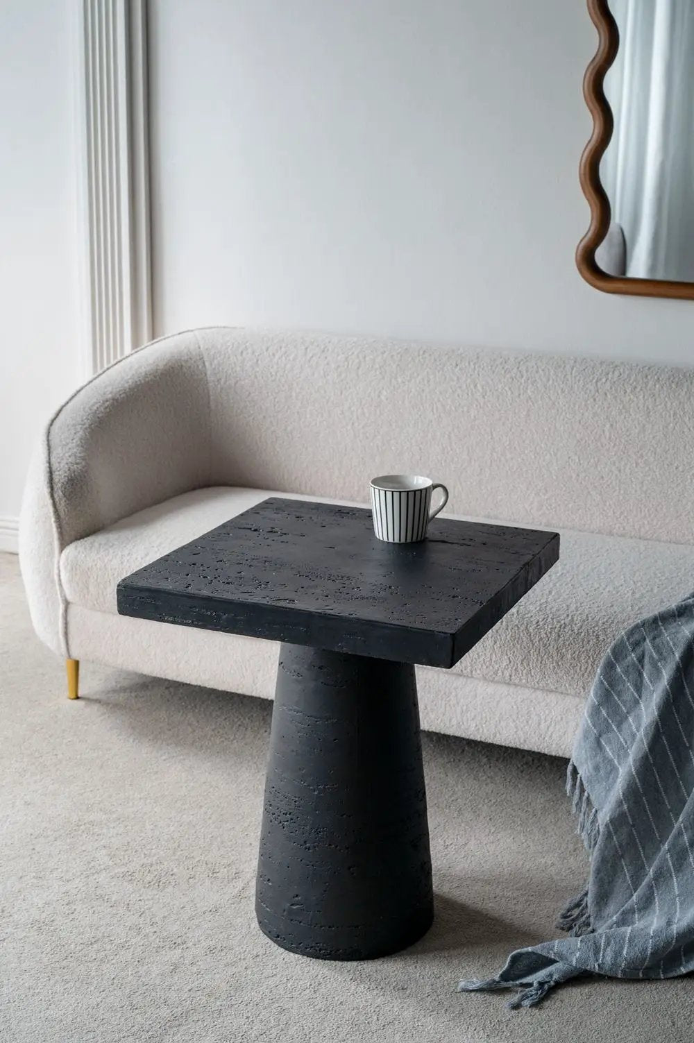 Square Side Table With Pedestal Base by Unique Piece Furniture