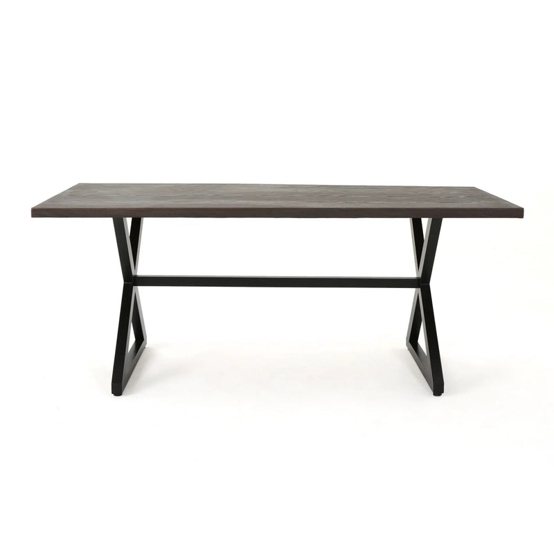 Rolando Outdoor Aluminum Dining Table with Steel Frame by HouseOfZazla