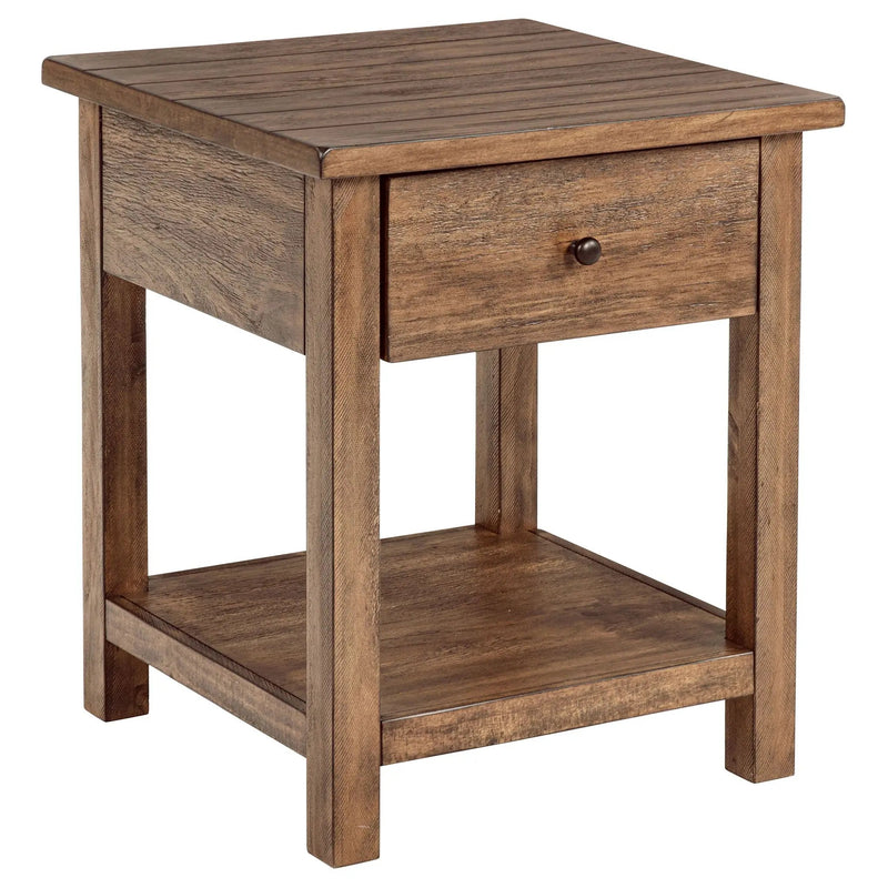 Castleton - 1 Drawer Wood End Table With Shelf by HouseOfZazla