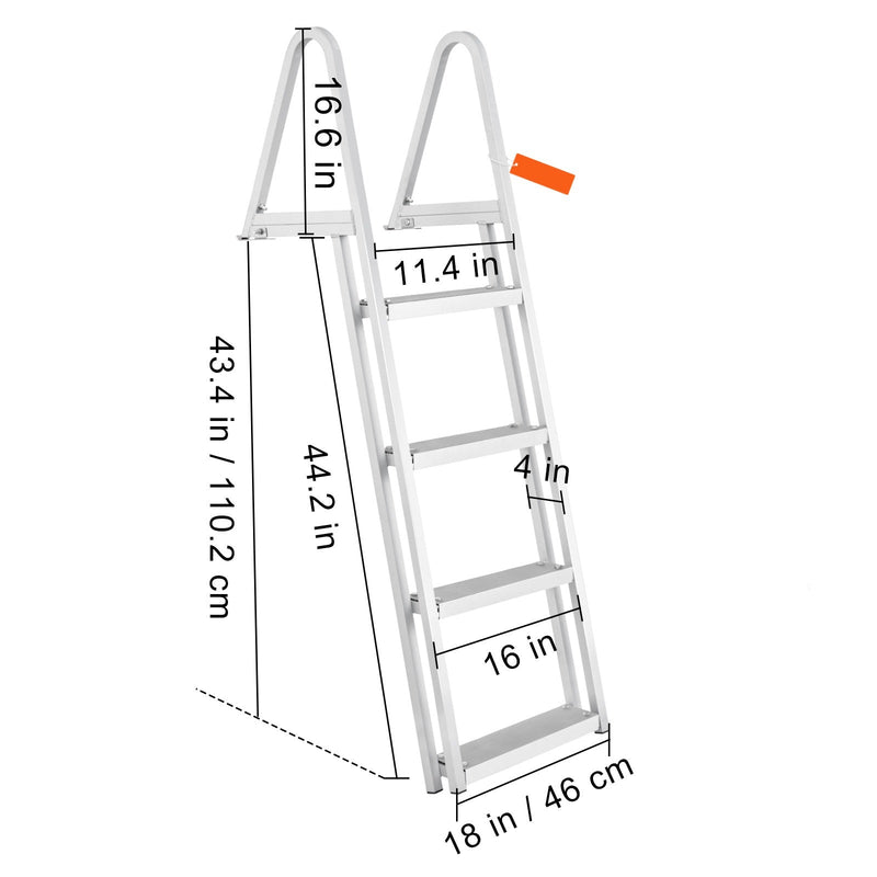 Dock Ladder, Removable 4 Steps, 350 lbs Load Capacity by HouseOfZazla