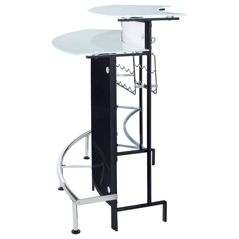 Keystone Curved Glass Top Home Bar Wine Cabinet Black by Unique Piece Furniture