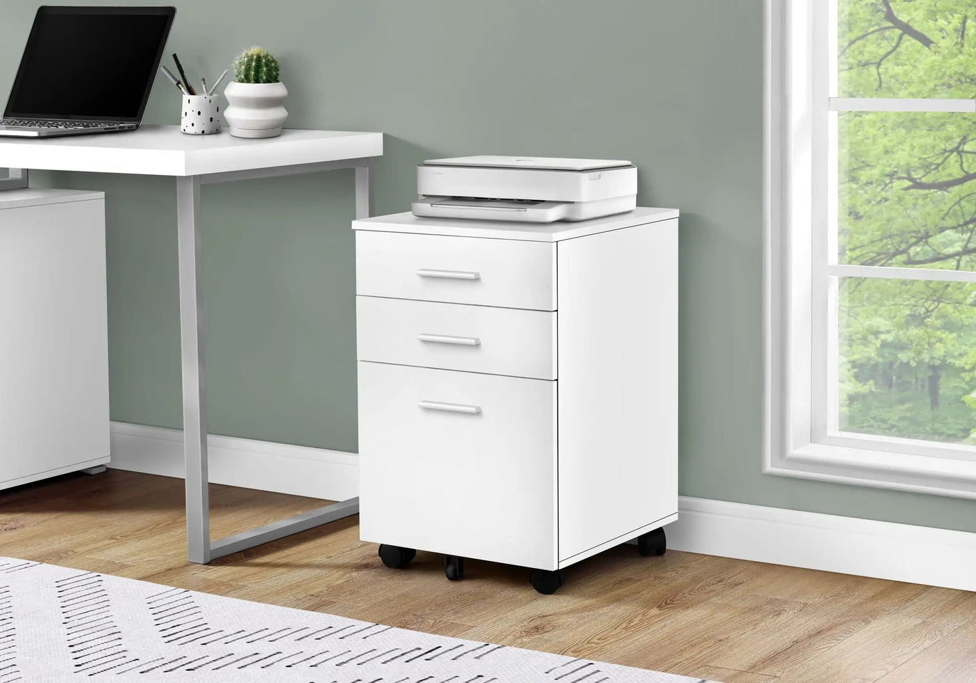 File Cabinet, Rolling Mobile Storage Drawers, Contemporary Office Cabinet by HouseOfZazla