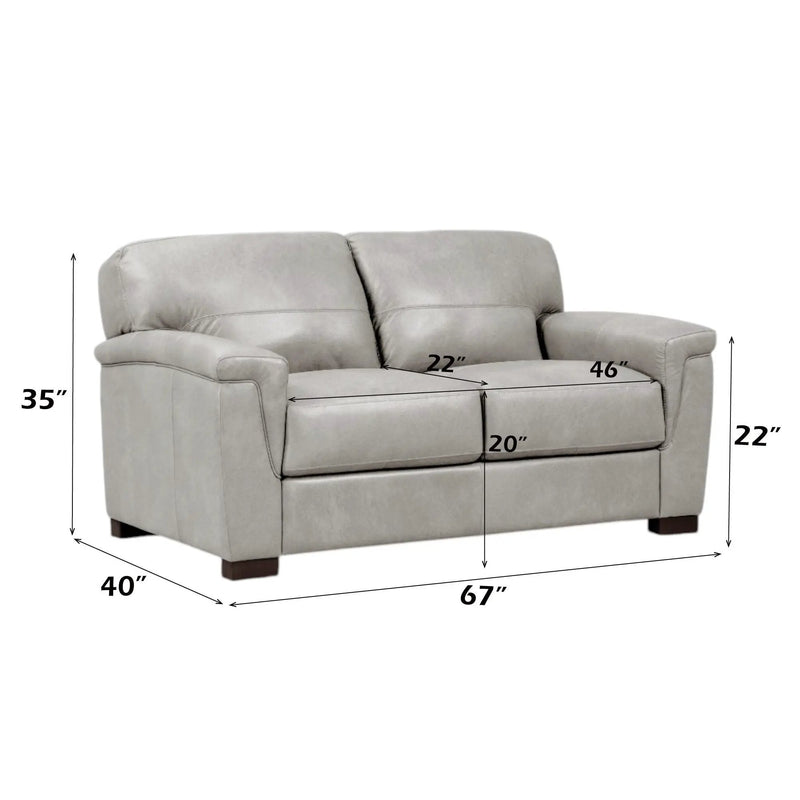 Cornelia - Loveseat - Pearl Gray Leather by Unique Piece Furniture