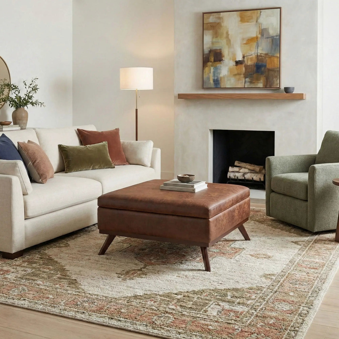 Owen - Multifunctional Square Coffee Table Storage Ottoman by HouseOfZazla