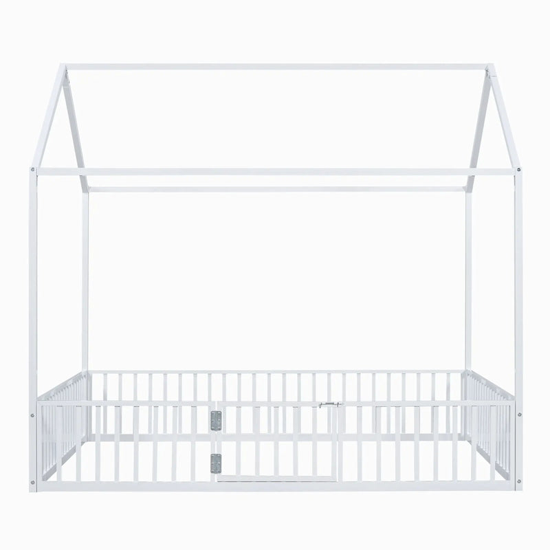 Metal House Bed With Fence And Door by Unique Piece Furniture