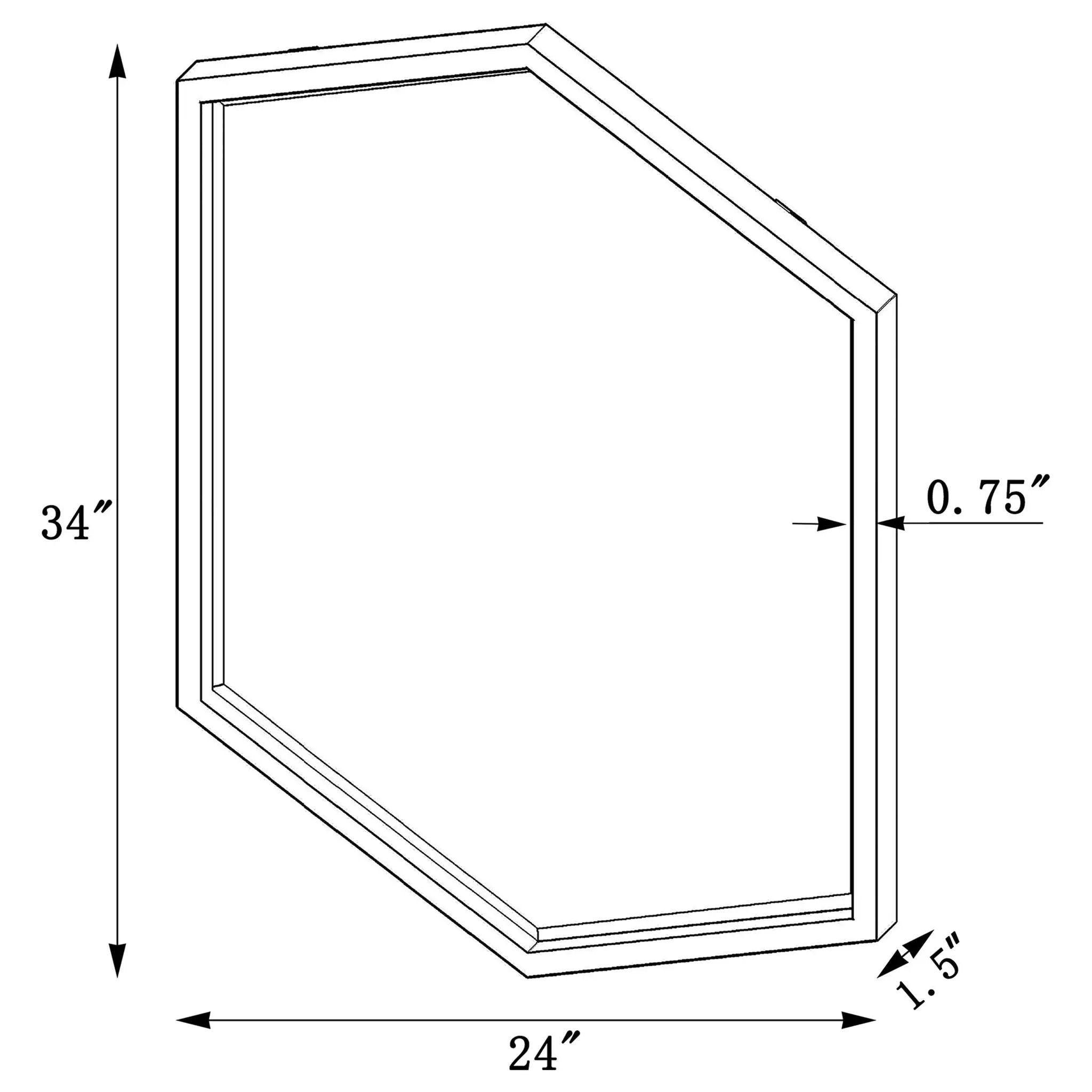 Bledel 24 x 34 Inch Hexagonal Wall Mirror Gold by Unique Piece Furniture