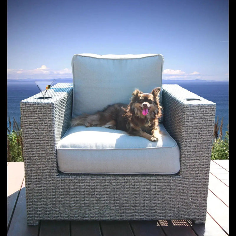 Elegant Patio Chair With Cushions - Gray by HouseOfZazla