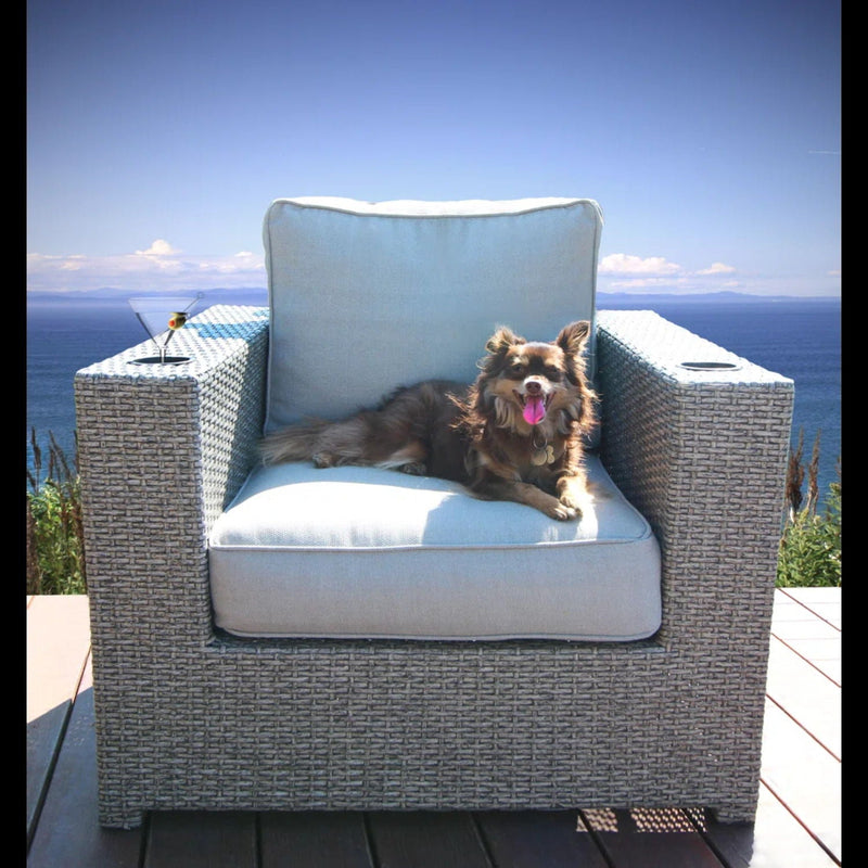 Elegant Patio Chair With Cushions with Weather-Resistant Construction - Gray, photo 2 of 6