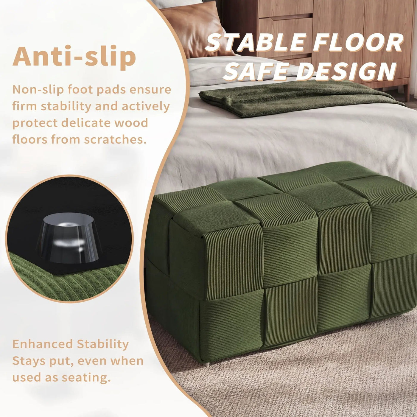 Modern Ottoman Foot Rest With Woven Design by HouseOfZazla