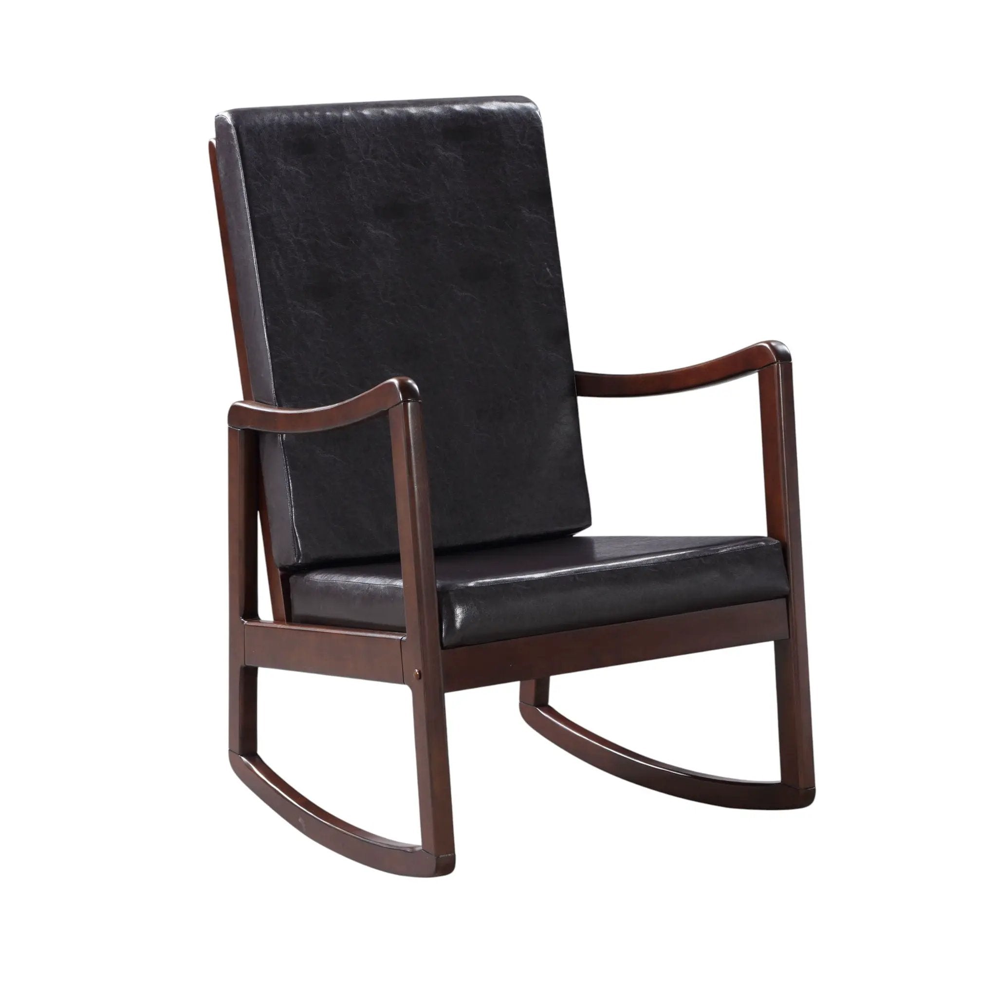 Raina - Synthenic Leather Rocking Chair - Espresso by HouseOfZazla