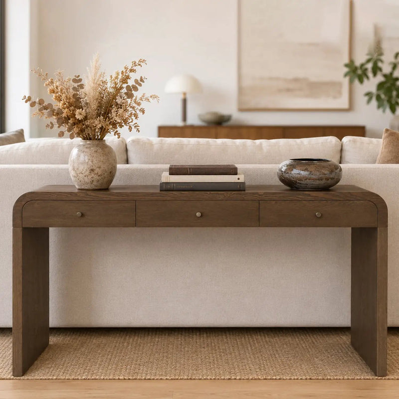 Dark Table with 3-Drawer Storage by HouseOfZazla