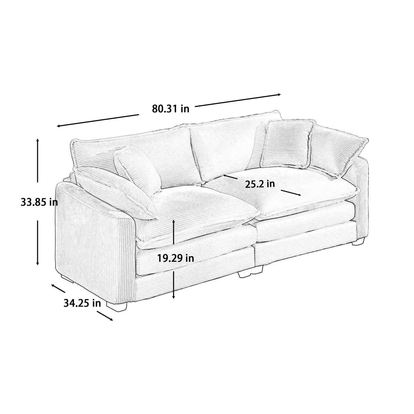 Elegant Oversized Sectional Sofa Set With Deep Seats And Flexible Layout by HouseOfZazla