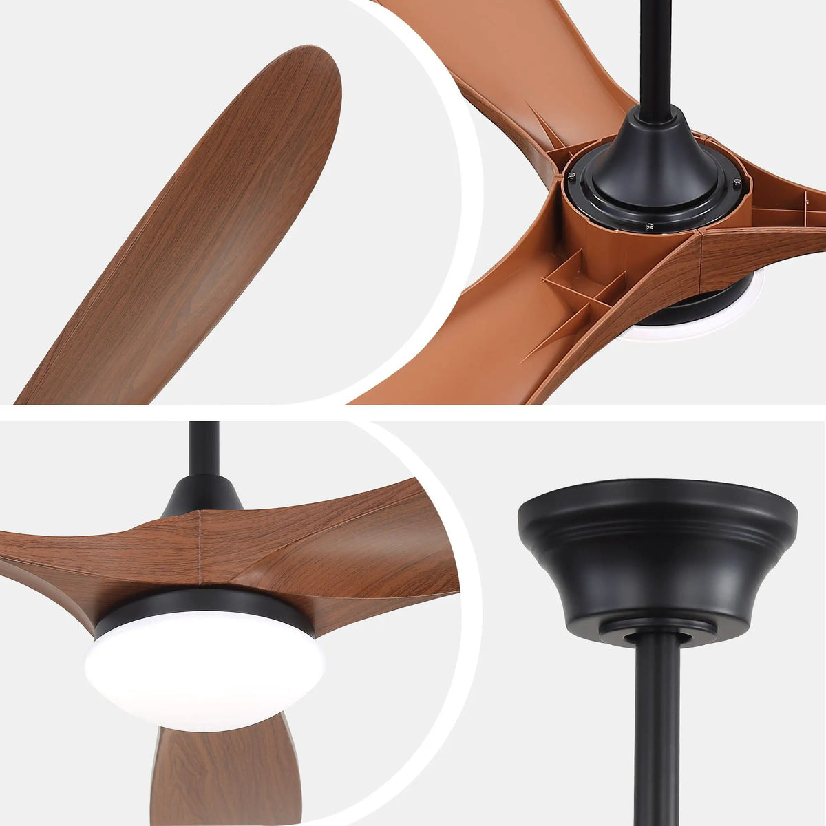 Smart Ceiling Fan With Lights, 3 Blades, Reversible Quiet DC Motor For Indoor by Unique Piece Furniture