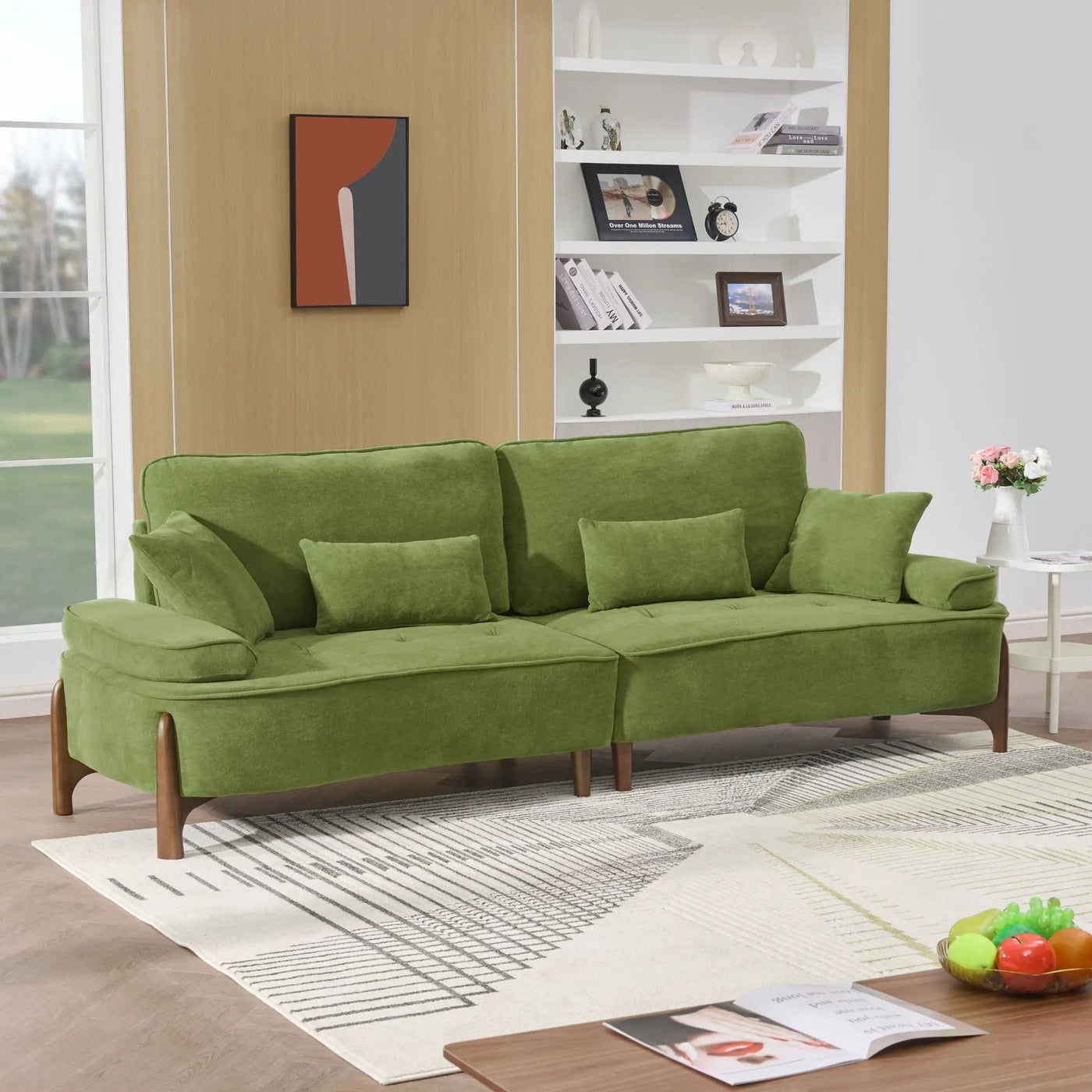 Comfortable Deep Seated Sofa With Pillows by HouseOfZazla