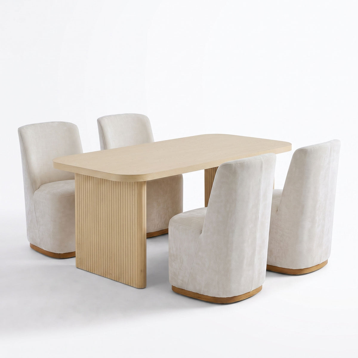 68.75" Wood Dining Table Set with 4 Chairs, photo 5 of 10