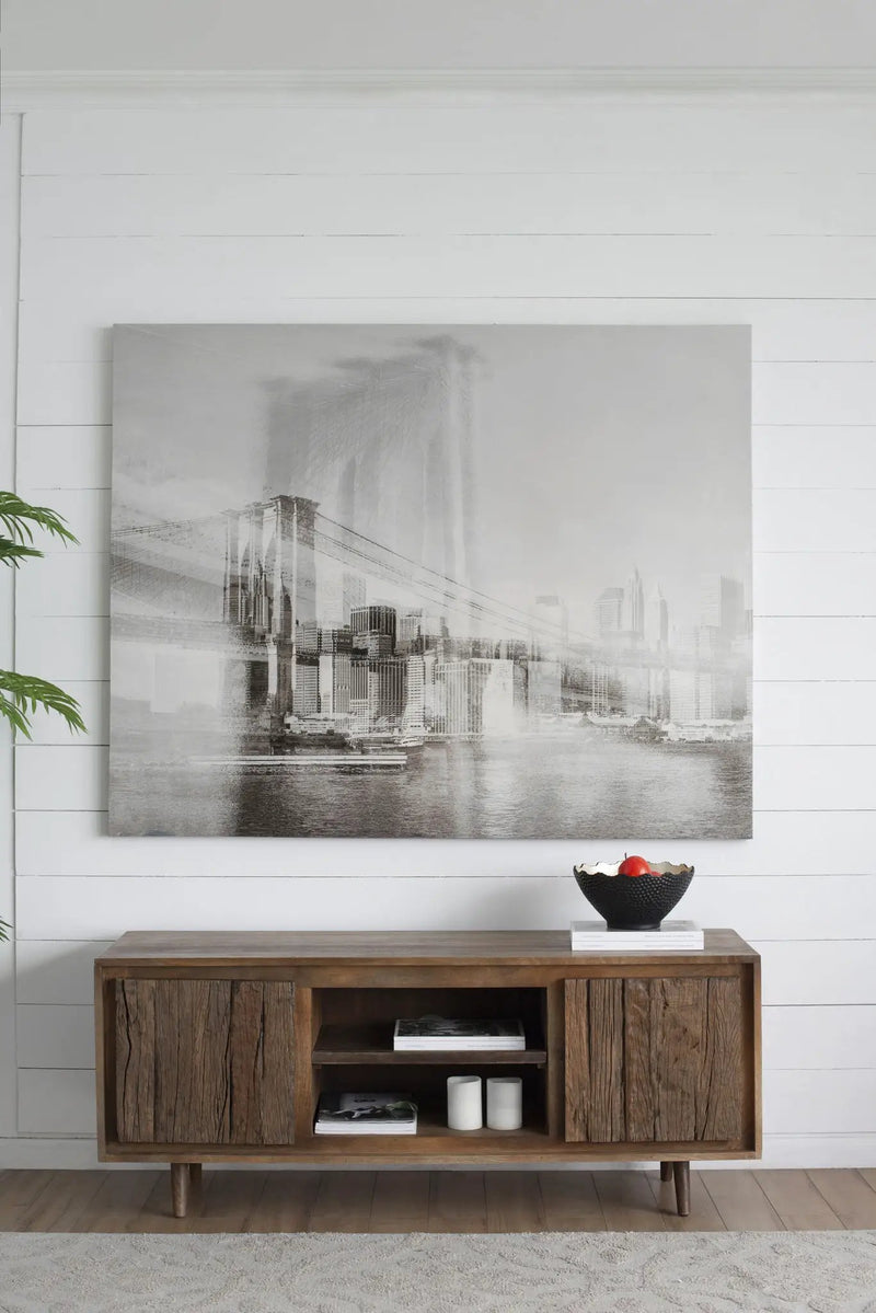TV Cabinet With Recycle Wood 2 Door - Brown by Unique Piece Furniture