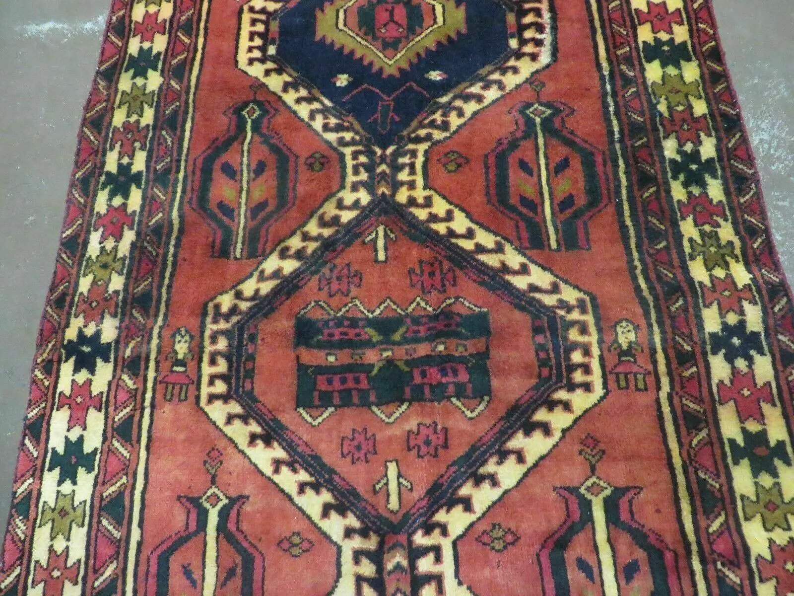 3' 4"X 7' Antique Handmade Turkish Wool Rug Organic #101 by Jewel Rugs