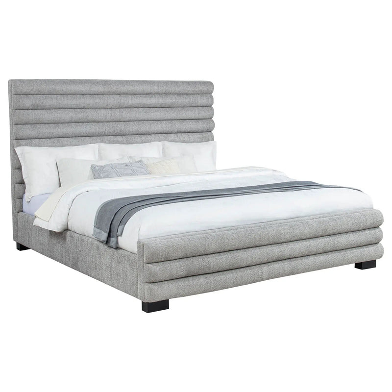 Fandango - Eastern Bed With Rolled Tufting - Gray by HouseOfZazla
