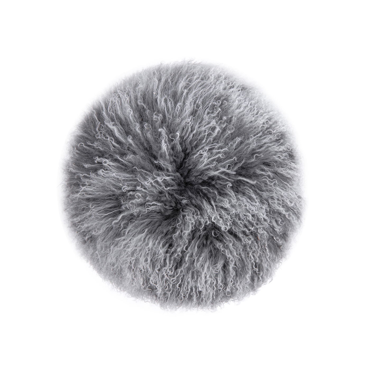 Alberta - Mongolian Sheepskin Round Ottoman by HouseOfZazla