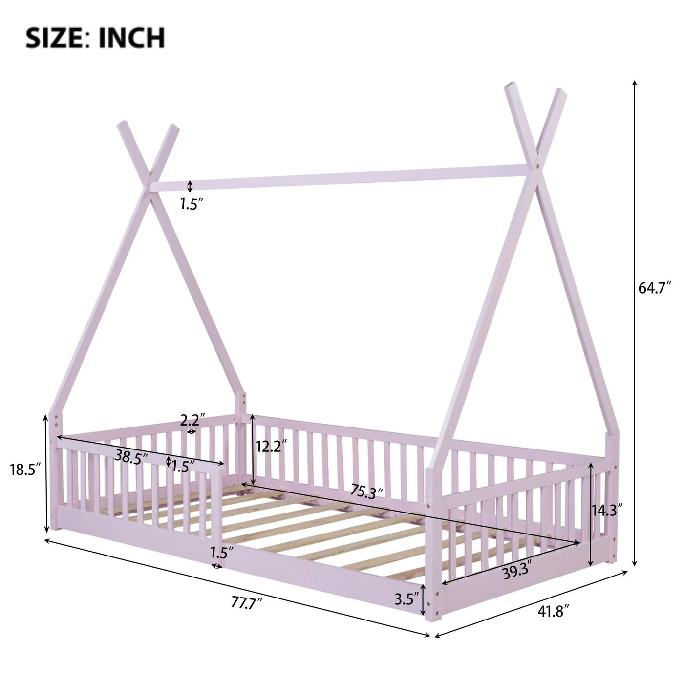 House Shaped Design Bed With Fence by Unique Piece Furniture
