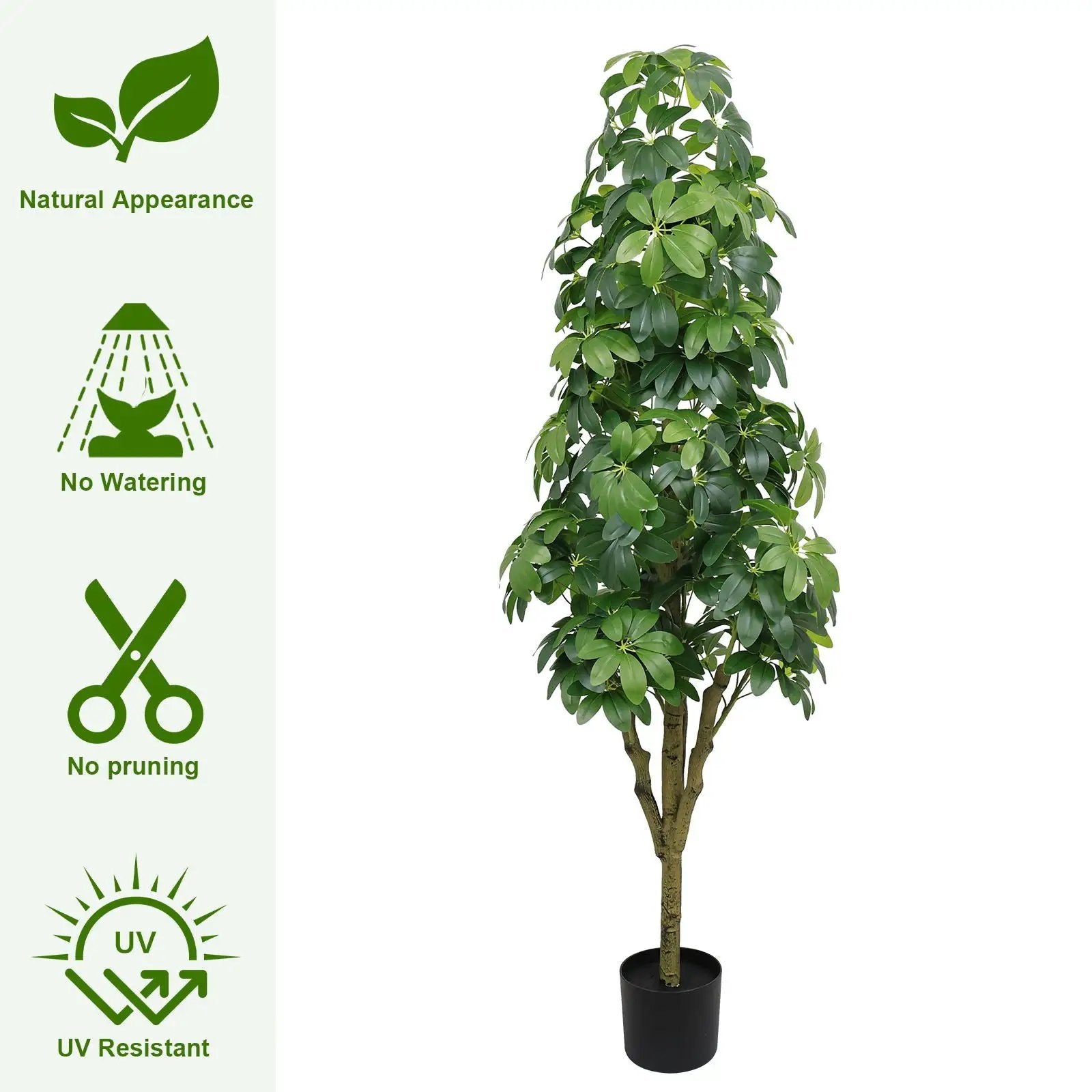 Realistic Faux Tree With Lifelike Foliage For Indoor And Outdoor Use - Green by HouseOfZazla