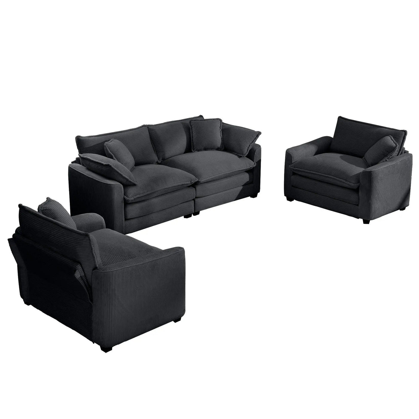 Elegant Oversized Sectional Sofa Set With Deep Seats And Flexible Layout by HouseOfZazla
