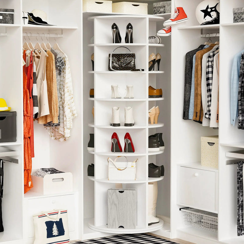Rotating Shoe Rack Tower - 7-Tier Spinning Shoe Organizer by HouseOfZazla