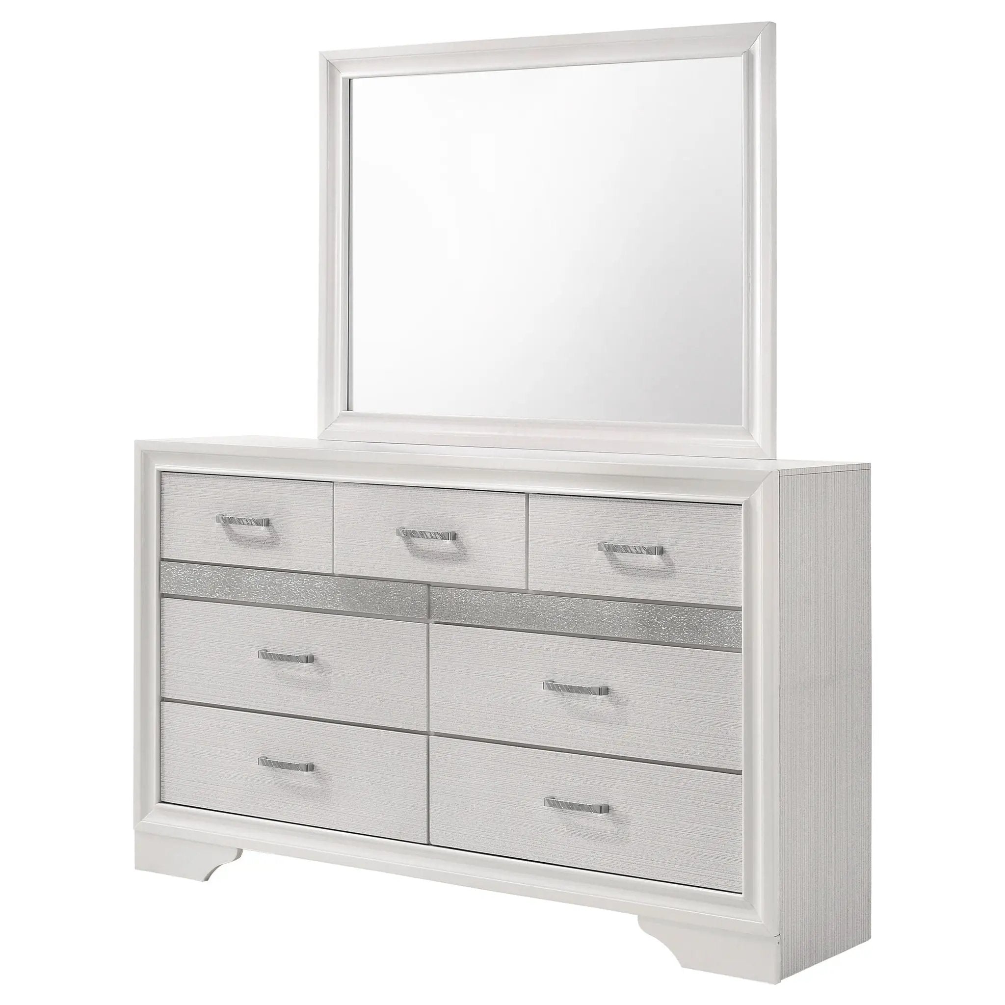 Miranda 7-drawer Dresser with Mirror White by Unique Piece Furniture