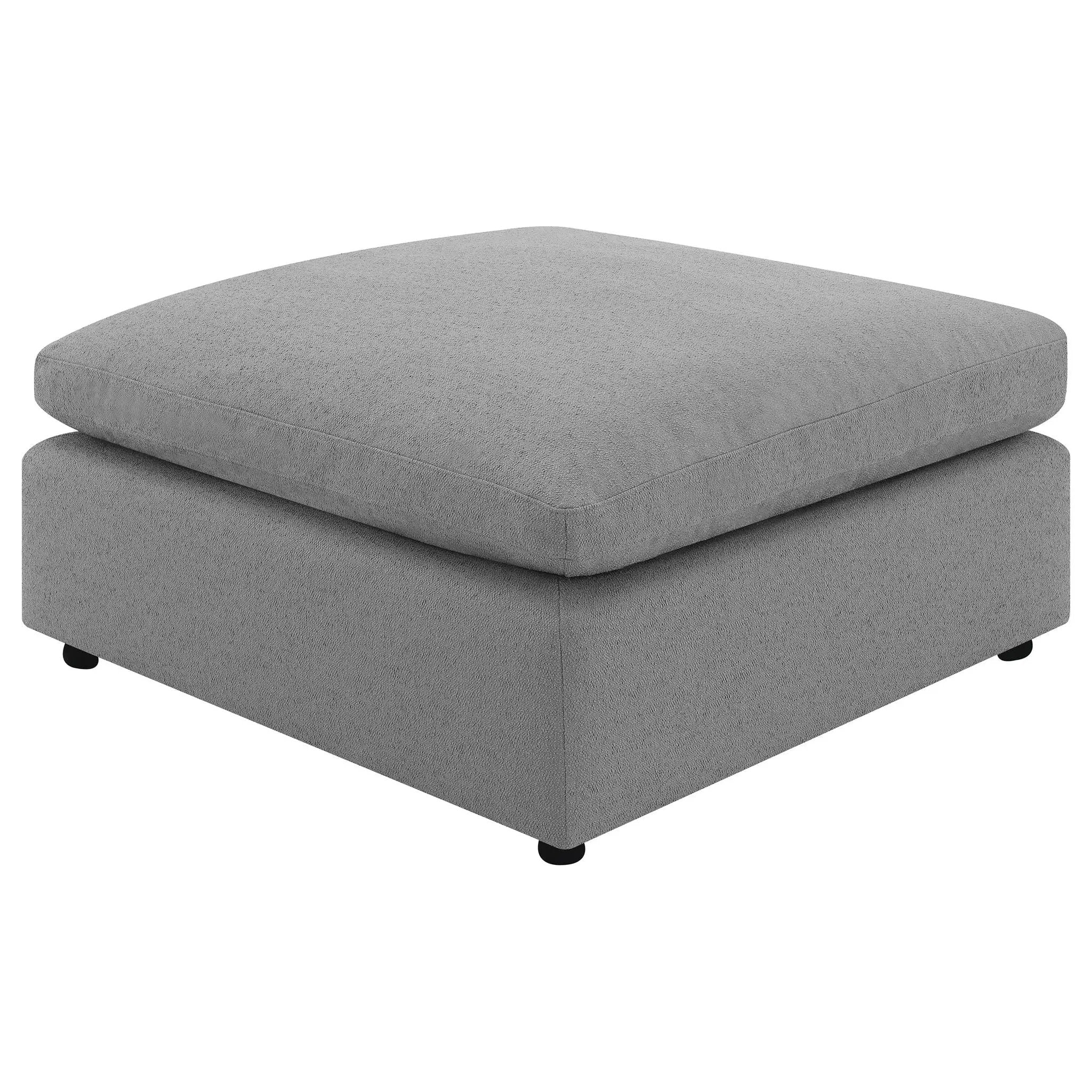 Raleigh Boucle Upholstered Ottoman Grey by Unique Piece Furniture