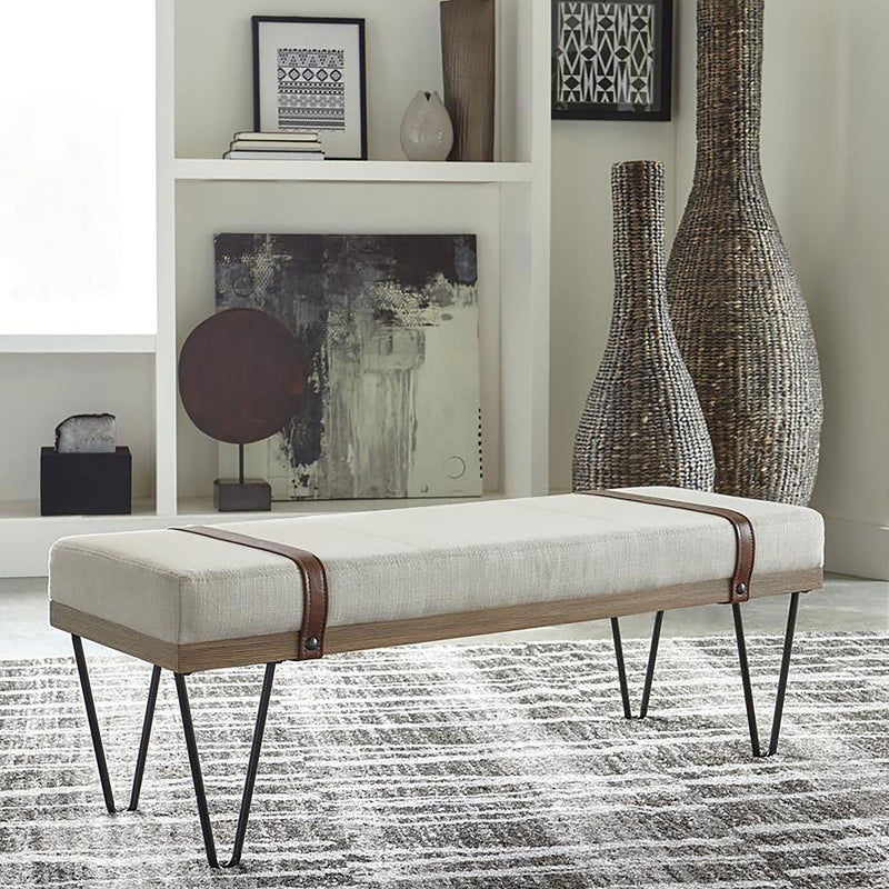 Karis - Upholstered Accent Bench - Beige by HouseOfZazla