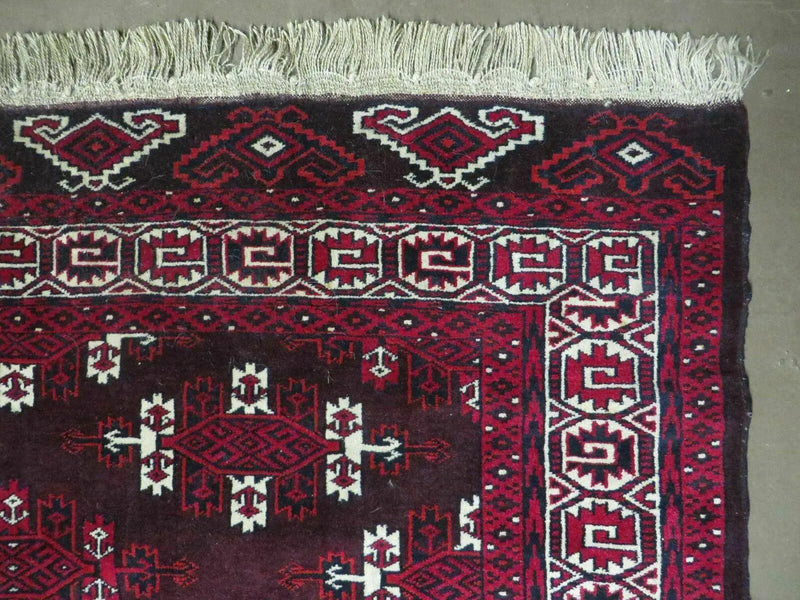 7' X 10' Antique Handmade Yamud Turkoman Wool Rug Excellent by Jewel Rugs
