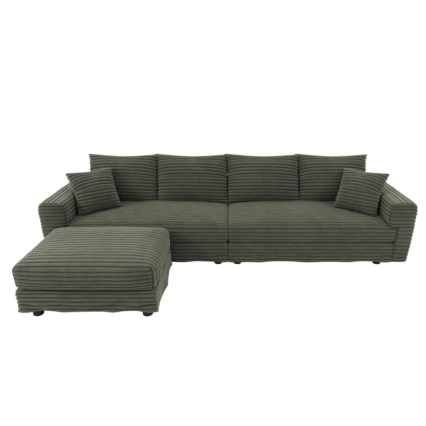 Convertible Deep Seat Sofa With Soft Pillows And Ottomans by HouseOfZazla