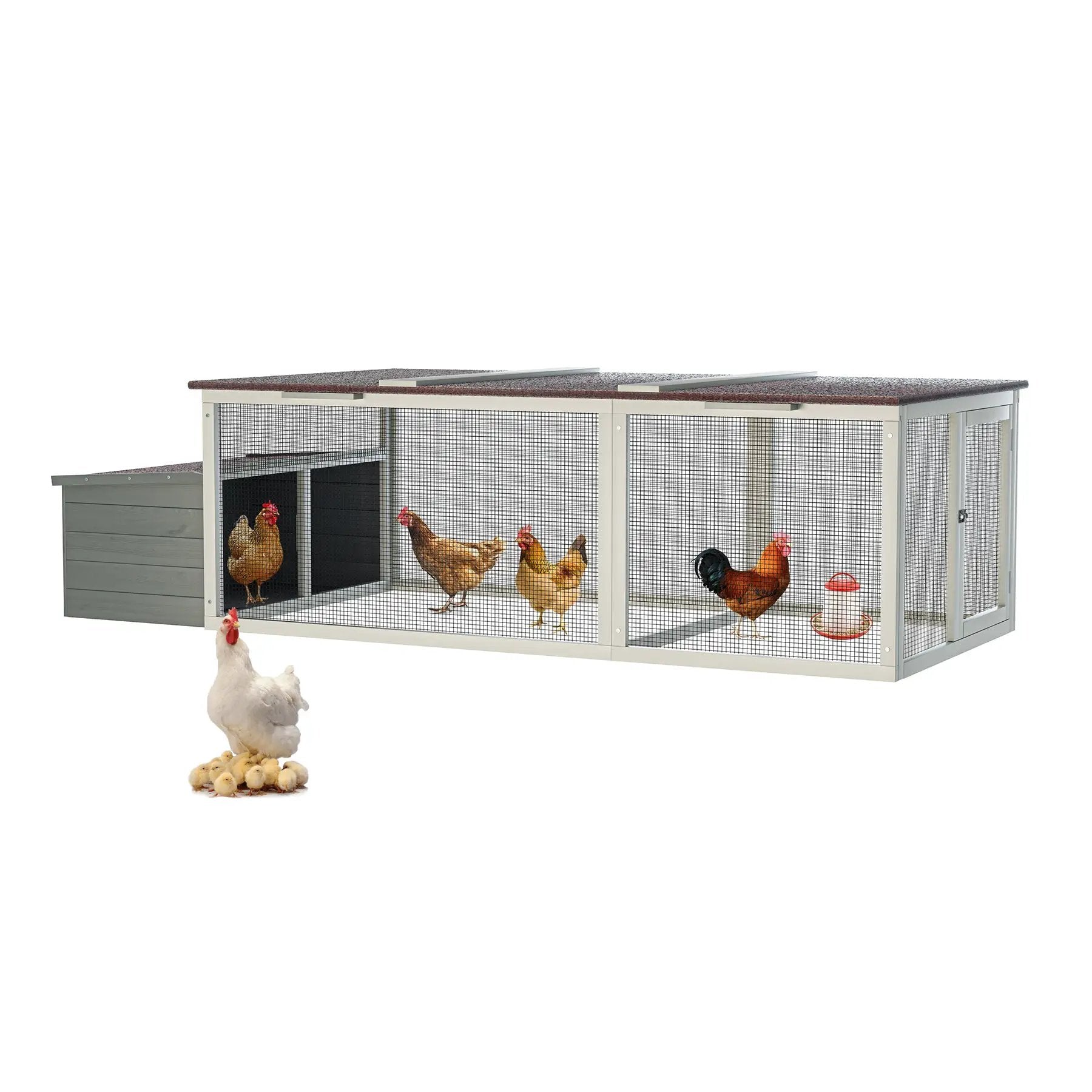 20.93ft² Large Wooden Chicken Coop Outdoor Hen House by HouseOfZazla